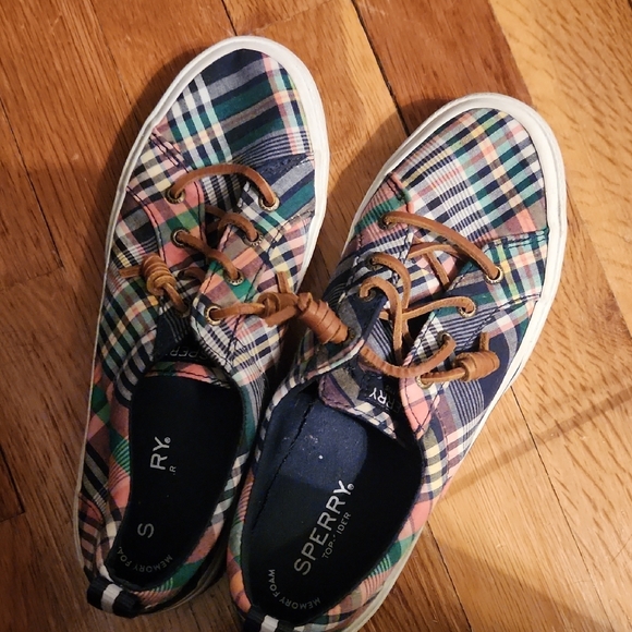 Sperry Plaid Canvas Shoes - Multicolor Womens 7 - Picture 1 of 4